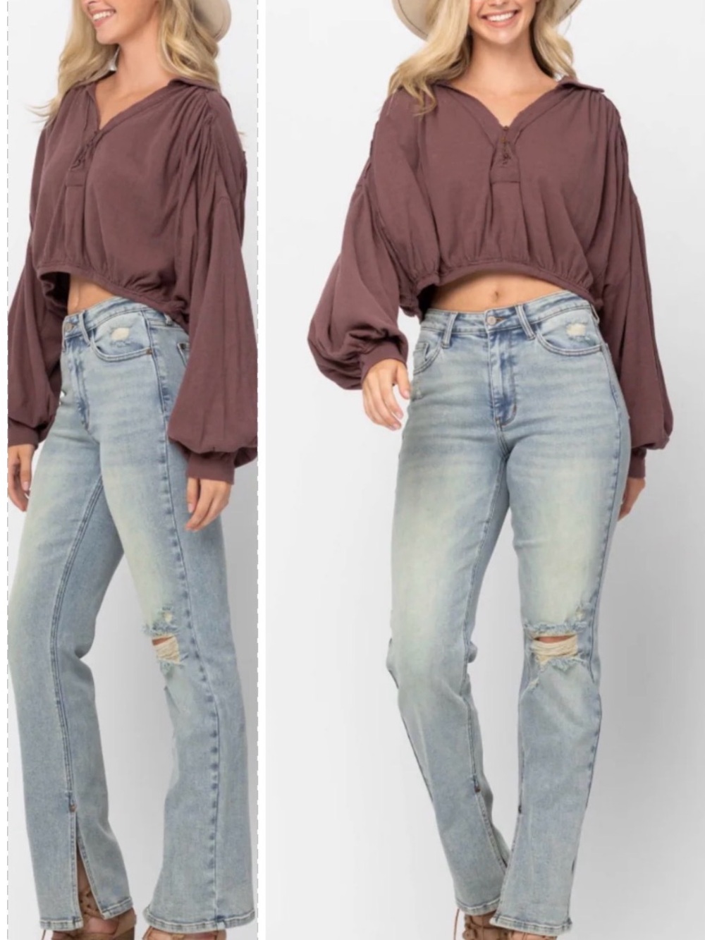 Judy Blue Destroyed Straight Fit Slit Hem Jeans Size 18W
